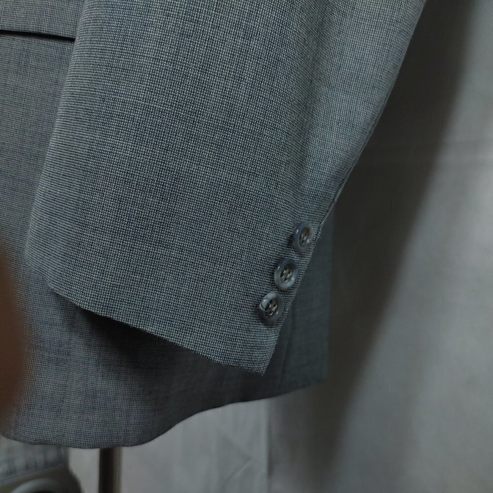 Dominick's Tailors Custom Made 39R 3 Button Gray Birdseye Suit Blazer Sp… - Picture 4 of 12